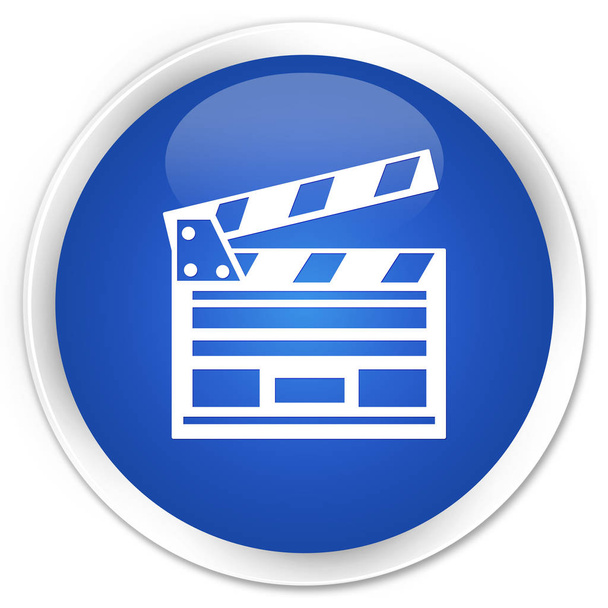 Clip de cine icono premium botón redondo azul
 - Foto, imagen