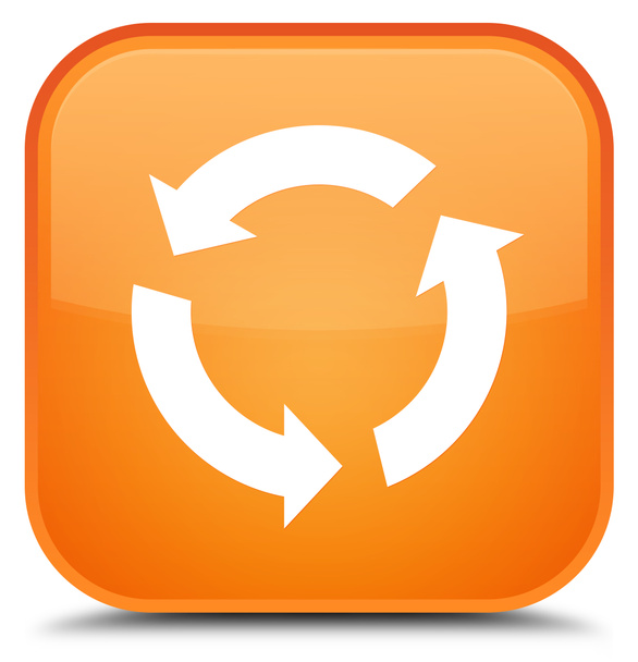Refresh icon special orange square button - Φωτογραφία, εικόνα