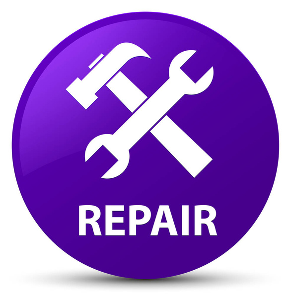 Repair (tools icon) purple round button - Photo, Image