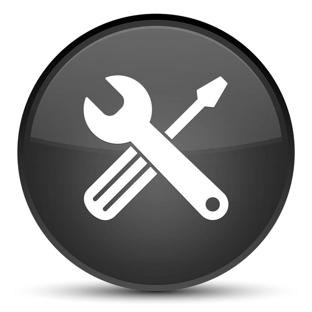 Tools icon special black round button - Photo, Image