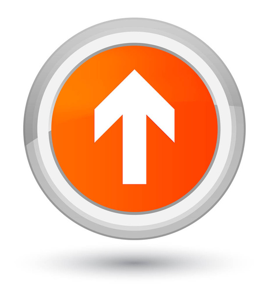 Ανεβάστε βέλος εικονίδιο προνομιακή πορτοκαλί στρογγυλό κουμπί - Φωτογραφία, εικόνα