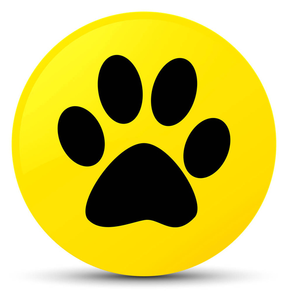 Impronta animale icona giallo pulsante rotondo
 - Foto, immagini
