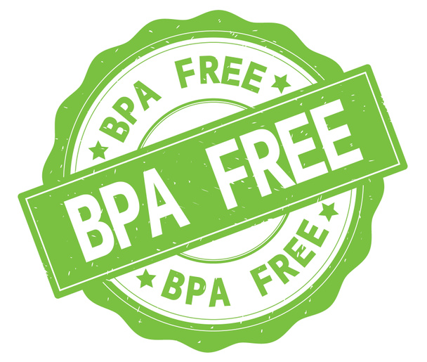 BPA Free szöveg, a zöld kerek jelvény. - Fotó, kép