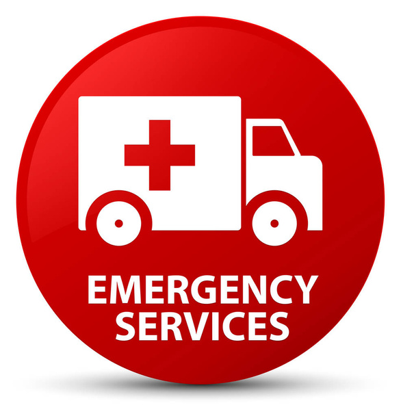 Sürgősségi szolgáltatások piros kerek gomb - Fotó, kép
