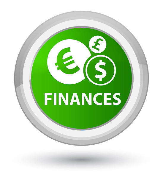 Finanzas (signo euro) botón redondo verde primo
 - Foto, Imagen