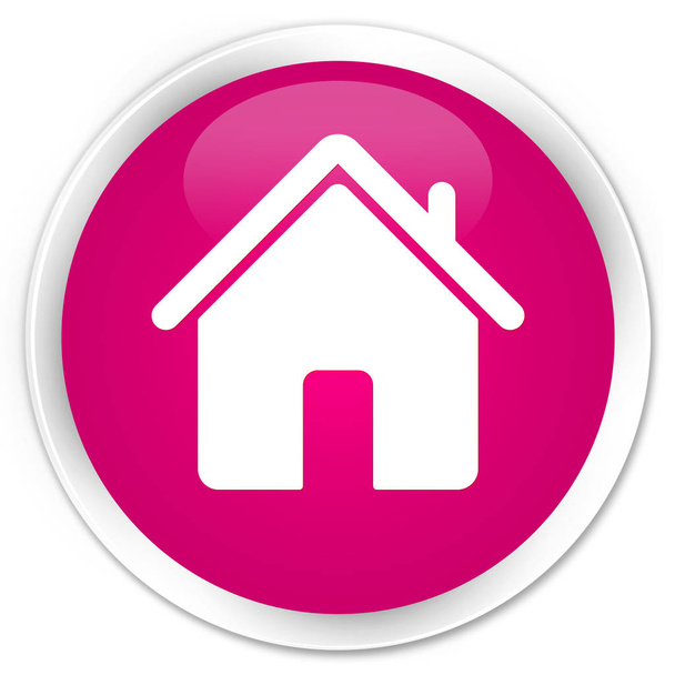 Ikona home premium różowy okrągły przycisk - Zdjęcie, obraz
