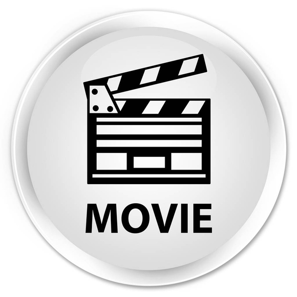 Film (kino ikona) premium bílé kulaté tlačítko - Fotografie, Obrázek