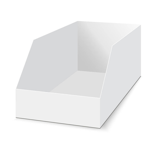 Κάτοχος box POS Poi χαρτόνι κενό κενή οθόνη εμφάνιση. Διάνυσμα ομοίωμα πρότυπο έτοιμο για το σχεδιασμό σας.  - Διάνυσμα, εικόνα