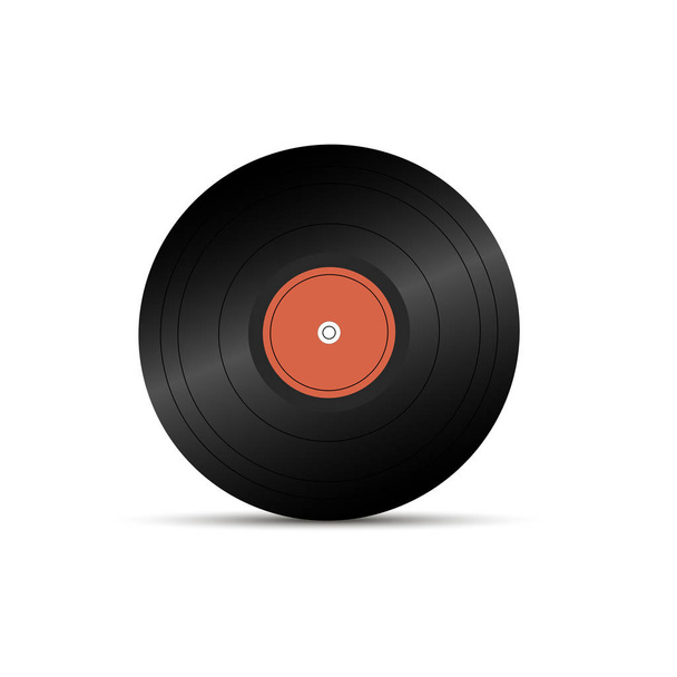 Realistic LP record icon, gramophone music object, vinyl disk record, Vector illustratio - Vector, Image