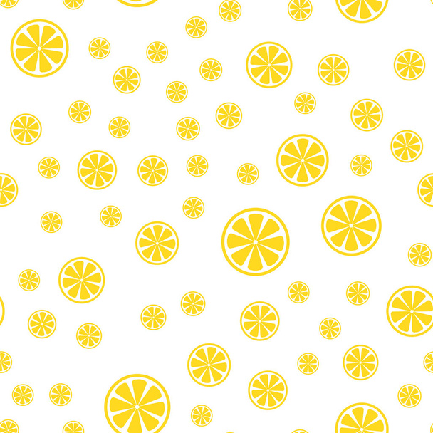 Seamless pattern with slice of lemons.  Vector illustration - Вектор,изображение