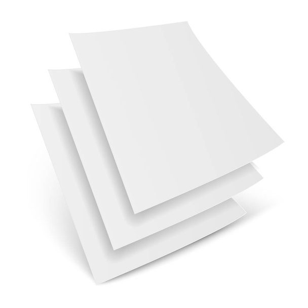 Three Blank Paper Leaflet, Flyer, Broadsheet, Flier, Follicle. Mock Up Template Ready For Your Design. Vector  - Vektori, kuva