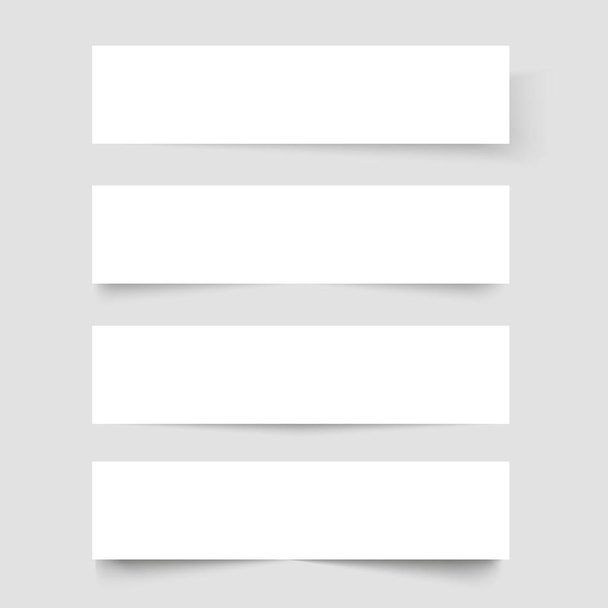 Banderas de marco blanco con sombras en el fondo gris. Ilustración vectorial
 - Vector, imagen