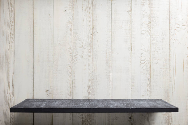 shelf at white wooden background  - Foto, Bild