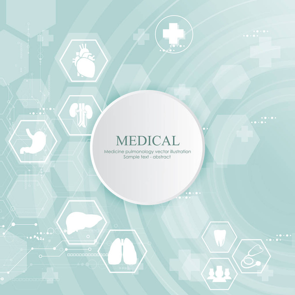 Abstrato cuidados médicos logotipo ícone design inovação conceito fundo
 - Vetor, Imagem