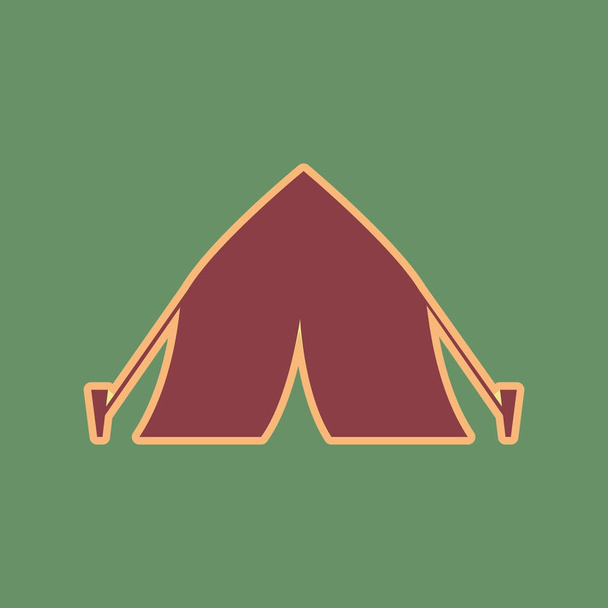 Segnale tenda turistica. Vettore. Icona cordovana e aureola di albicocca morbida
 - Vettoriali, immagini
