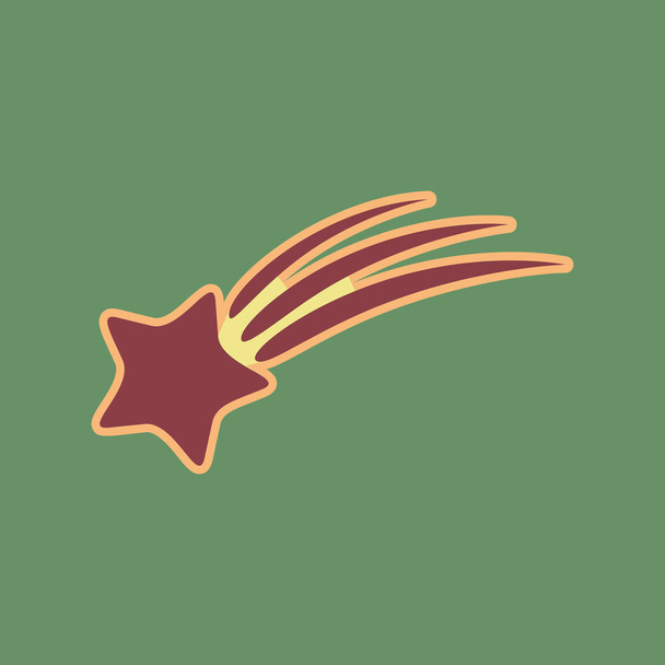 Meteor shower sign. Vector. Cordovan icon and mellow apricot hal - Vector, Image