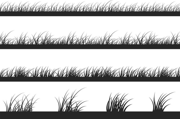 Set of grass silhouettes - Vector, Image