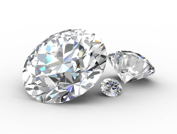 diamant na bílém pozadí (3d obraz s vysokým rozlišením) - Fotografie, Obrázek