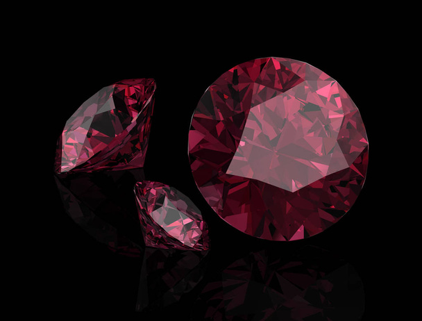 Ruby nebo Rodolite drahokam (3d obraz s vysokým rozlišením) - Fotografie, Obrázek