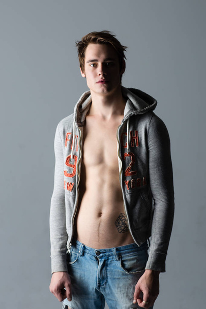 Male model commercial ad shoot at the studio - Fotó, kép