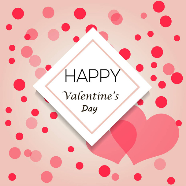 Valentine's day background with heart and circles. Vector illustration with text Happy Valentine's day - Vecteur, image