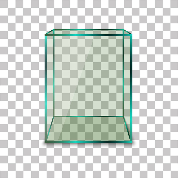 Empty glass box in transparent  background. Vector illustration - Vector, Image