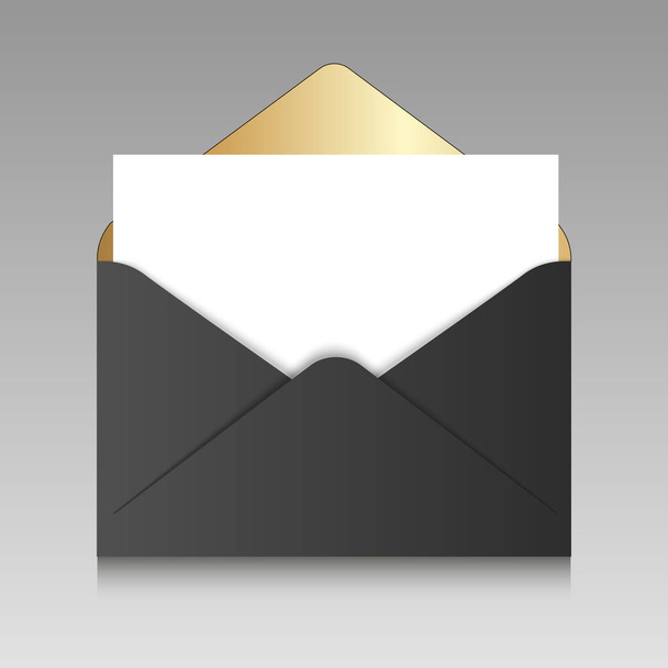 Realistic black envelope isolated on a background. Vector illustration - Vector, Image