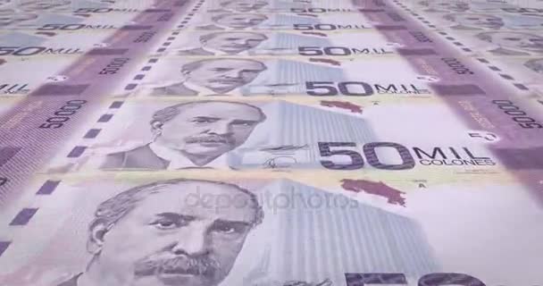 Banknotes of fifty thousand colones of Costa Rica, cash money, loop - Footage, Video