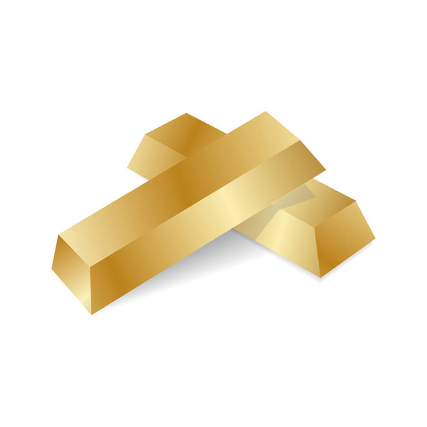 Realistic gold ingots. Vector illustration - Vector, Image