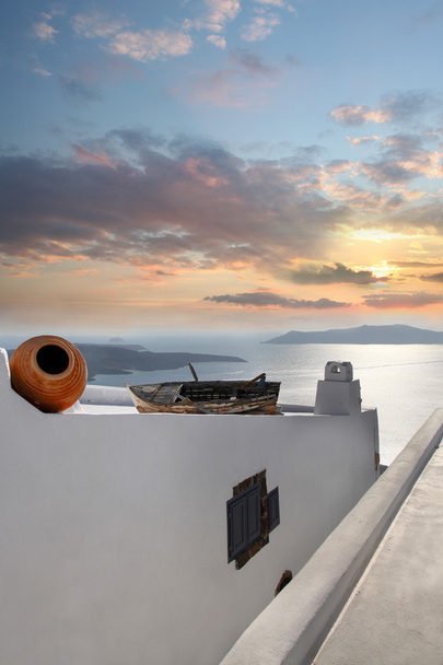 Санторіні острові з видом на море в Греції - Фото, зображення