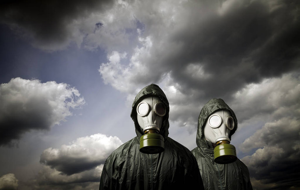 Two gas masks. Survival theme. - Photo, image