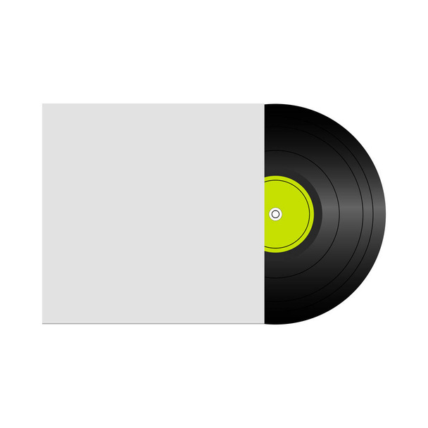 Vector illustration of vinyl record in envelope with space for your text - Vecteur, image