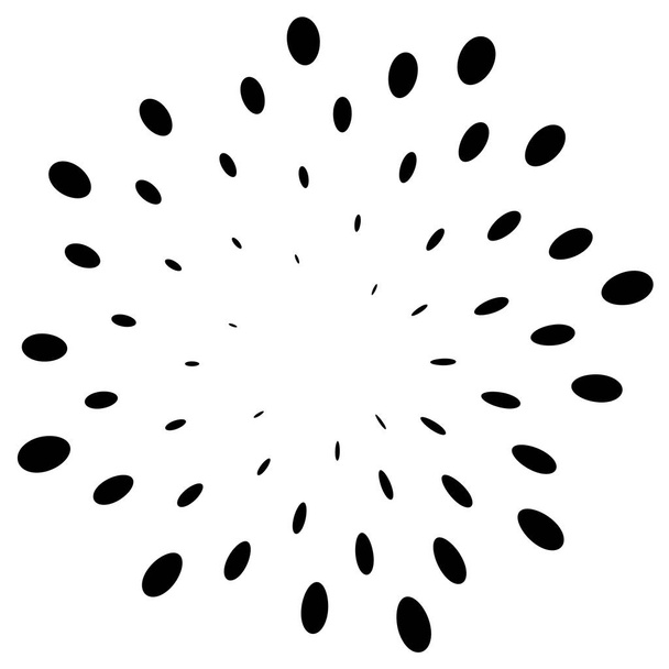 Halftone bezaaid achtergrond willekeurig verdeeld. Effect vector halftoonpatroon. Cirkel stippen geïsoleerd op de witte achtergrond. - Vector, afbeelding