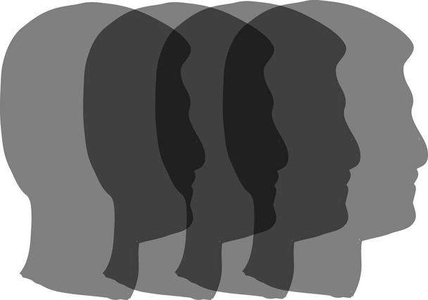 Το κεφάλι ενός ανθρώπου σε σειρά - Διάνυσμα, εικόνα