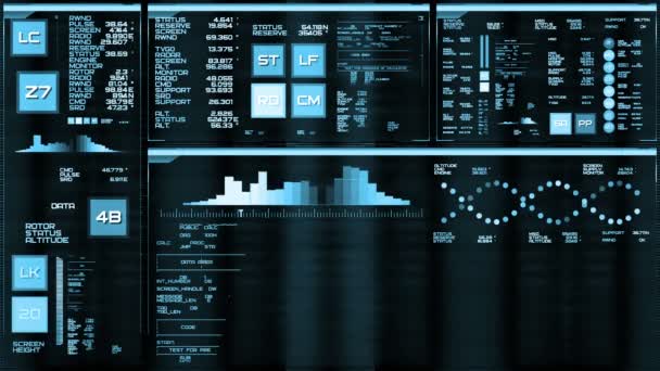 Jasnoniebieski futurystyczny interfejs/cyfrowy ekran/Hud - Materiał filmowy, wideo