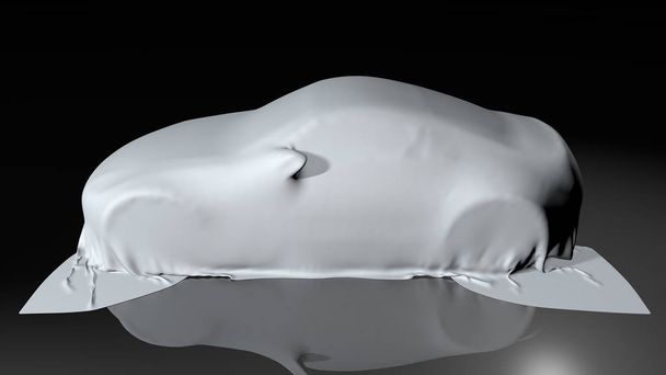 Auto coperta con un panno. Rendering 3D
 - Foto, immagini