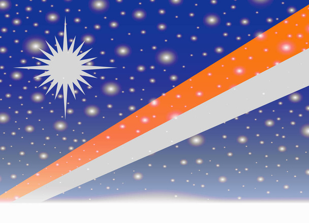 marshall islands flag on christmas background - Вектор, зображення