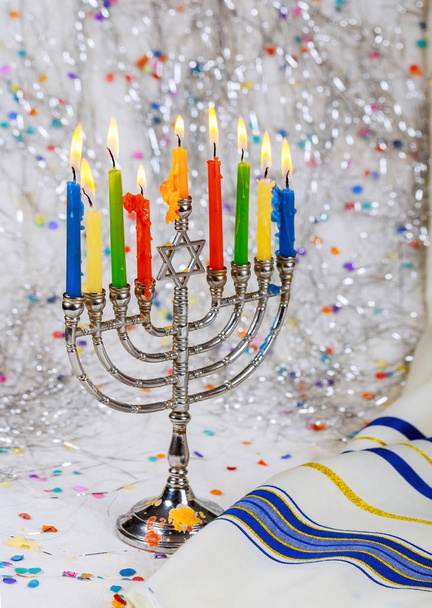 Star of David Hanukkah menorah - Photo, Image