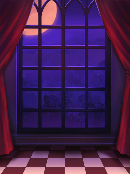 Hold éjszaka erkély - Fotó, kép