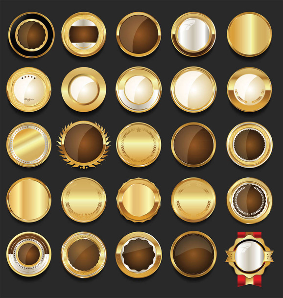 Golden sale frame badge and label vector collection - Vector, Imagen
