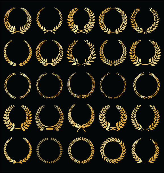 Insignia de marco de venta de oro y colección de vectores etiqueta
 - Vector, Imagen