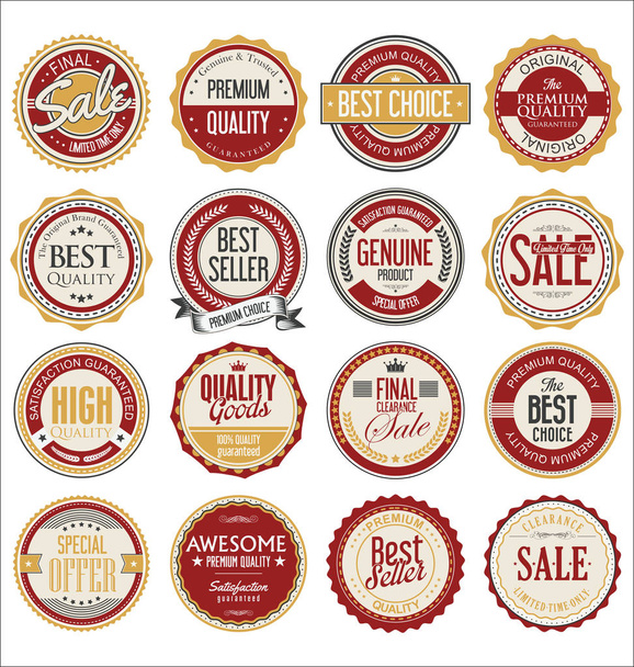 Badge de cadre de vente dorée et collection vectorielle d'étiquettes
 - Vecteur, image