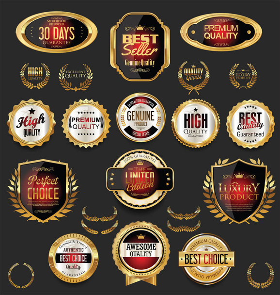Golden sale frame badge and label vector collection - Vector, Image