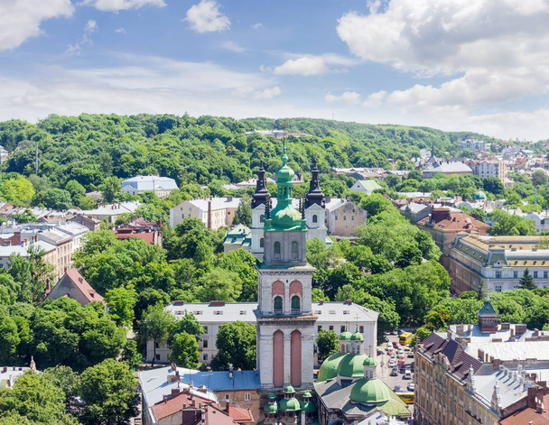 Korniakt Tower from city town hall in Lviv, Ukraine - Φωτογραφία, εικόνα