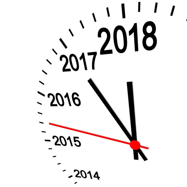 new year 2018 clock - Vector, Image