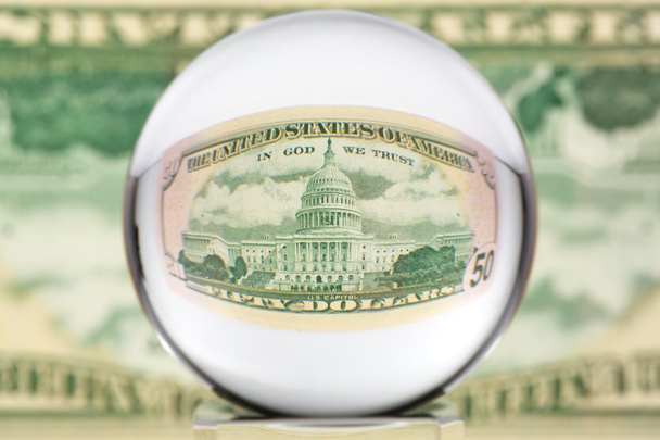 Glass sphere, dollar, one - Photo, Image