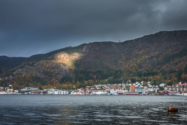 View of the buildings in the Bergen harbor  - Photo, Image