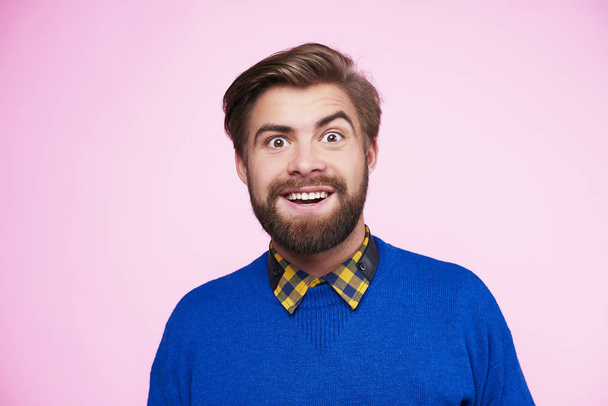 Portrait of surprised and funny man  - 写真・画像