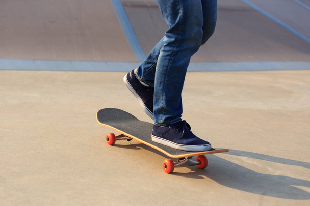 skateboarder practicing on ramp   - Fotó, kép