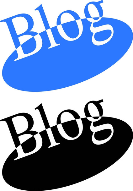 楕円の青と黒のブログ - ベクター画像